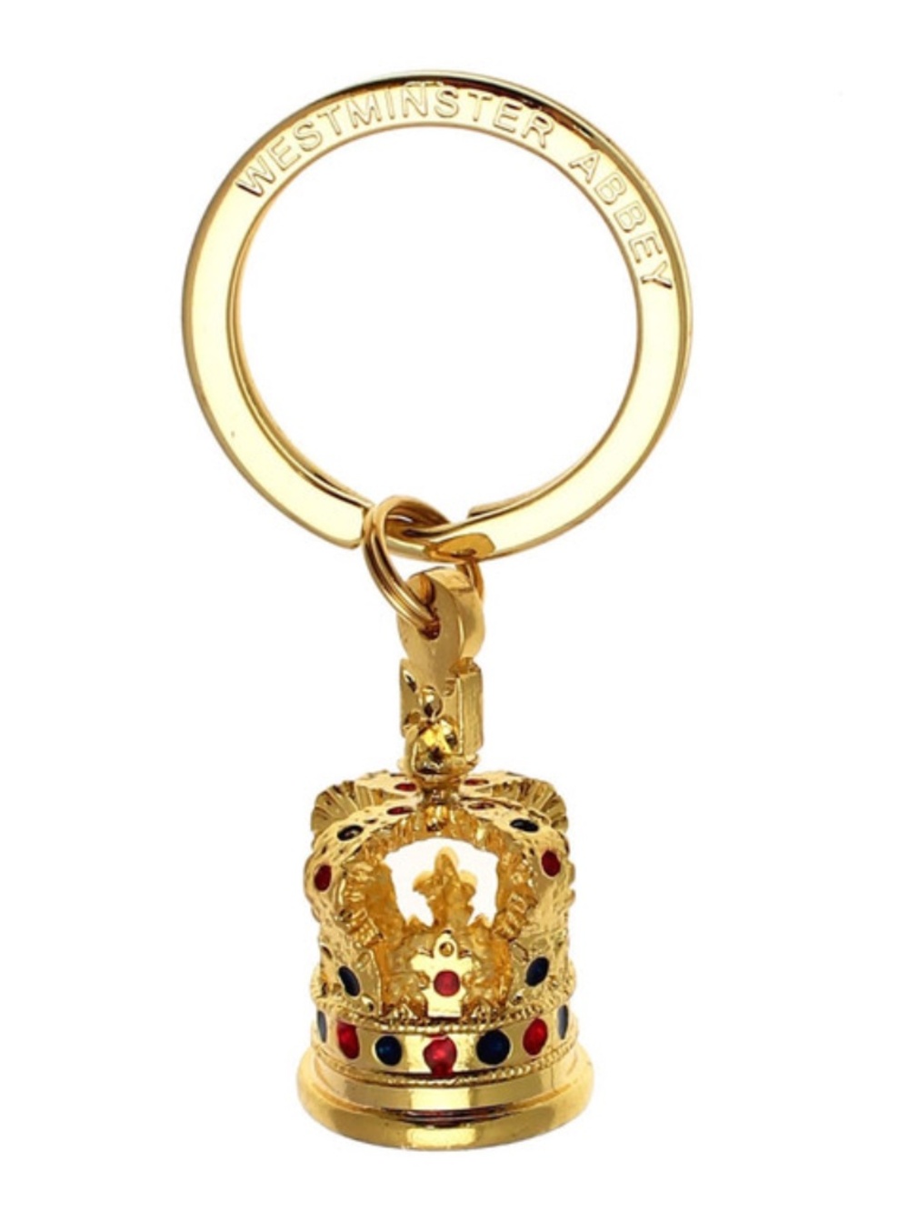 Westminster Abbey St. Edward's Crown Keyring Coronation Souvenir Gold Tone